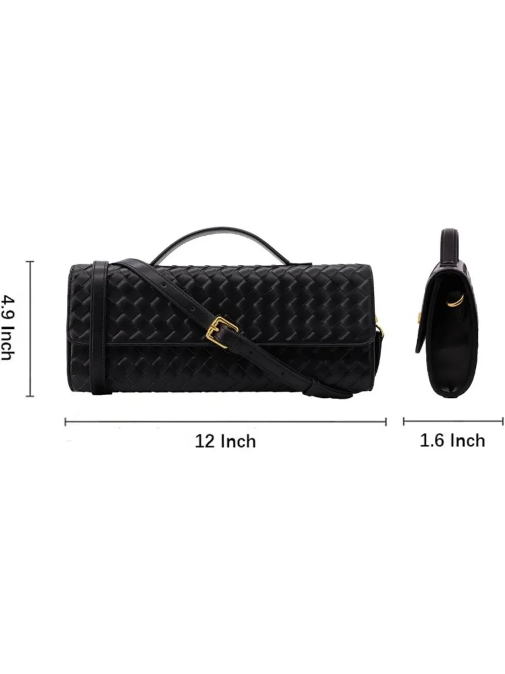 Stylish Woven Leather Clutch Purse for Women - Versatile Crossbody Evening Bag